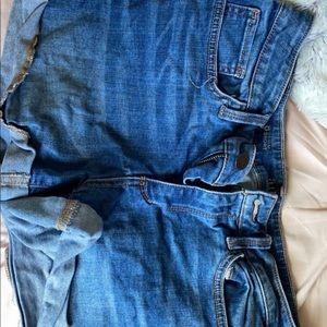 dark wash denim shorts